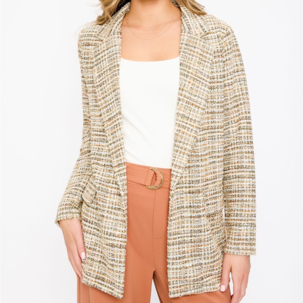 Eclipse Women's Tweed Blazer in Neutral Tones‎